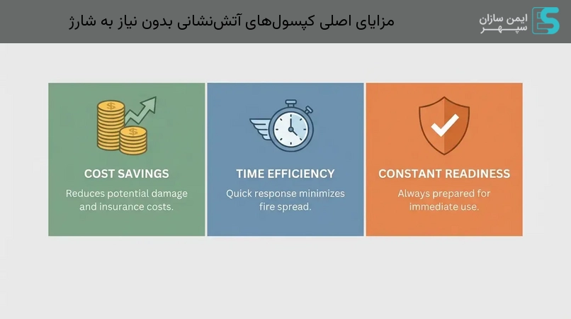 مزایای اصلی کپسول‌های آتش‌نشانی بدون نیاز به شارژ
