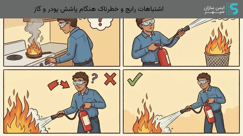 اشتباهات رایج و خطرناک هنگام پاشش پودر و گاز