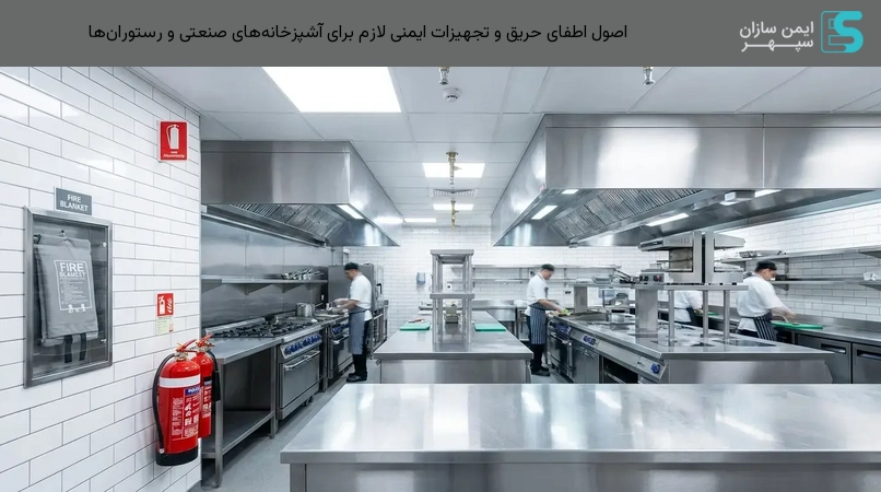 اصول اطفای حریق و تجهیزات ایمنی لازم برای آشپزخانه‌های صنعتی و رستوران‌ها