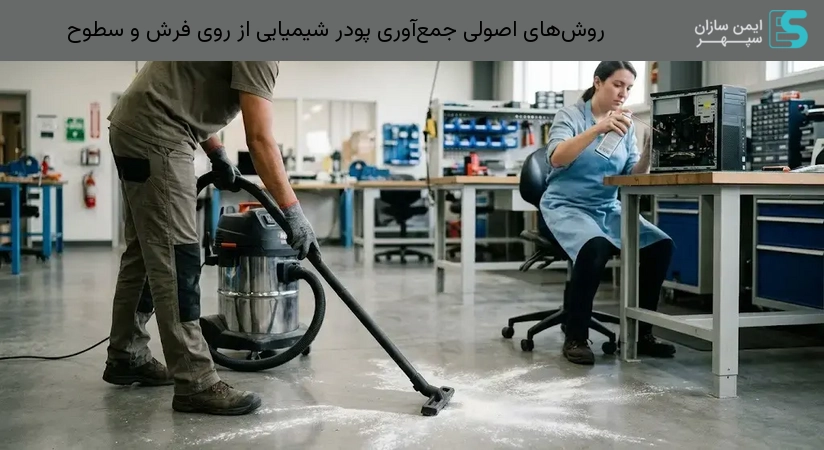 روش‌های اصولی جمع‌آوری پودر شیمیایی از روی فرش و سطوح