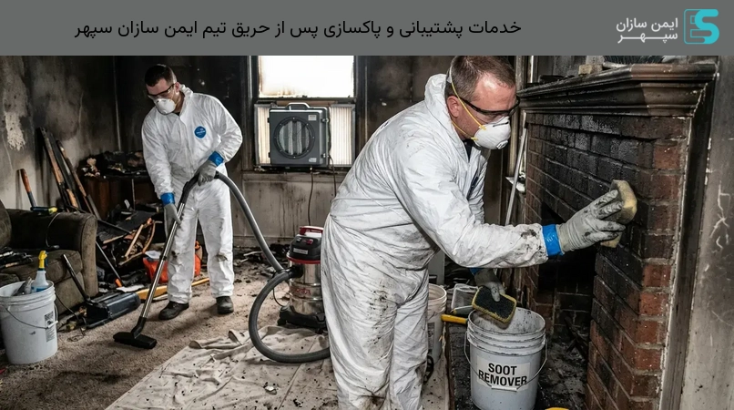 خدمات پشتیبانی و پاکسازی پس از حریق تیم ایمن سازان سپهر