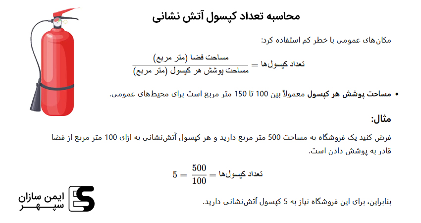 محاسبه تعداد کپسول آتش نشانی