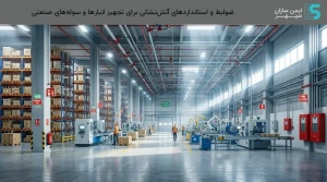 ضوابط و استانداردهای آتش‌نشانی برای تجهیز انبارها و سوله‌های صنعتی